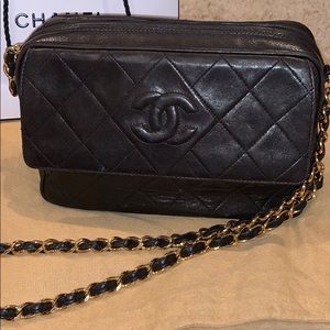 CHANEL Crossbody lambskin black Vintage bag
